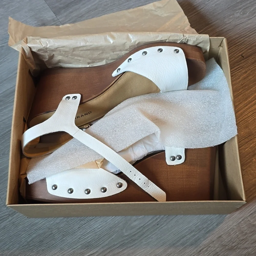 Lucky BRAND Lk-zashti Wedge Women's Sz 10m Angora Vegetable Tumbled Leather - Picture 1 of 8